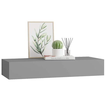 vidaXL Wandregal mit Schublade Grau 60x23,5x10 cm MDF
