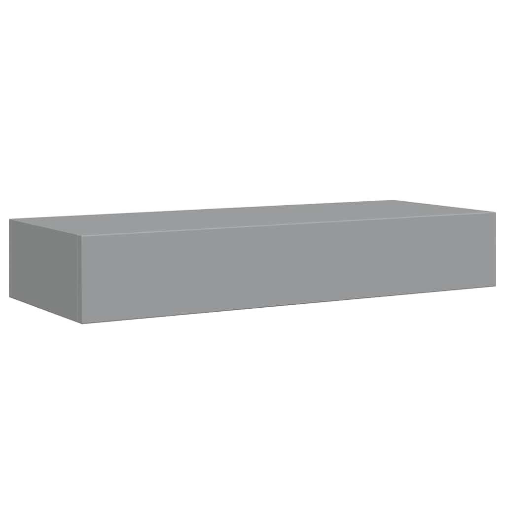 vidaXL Wandregal mit Schublade Grau 60x23,5x10 cm MDF