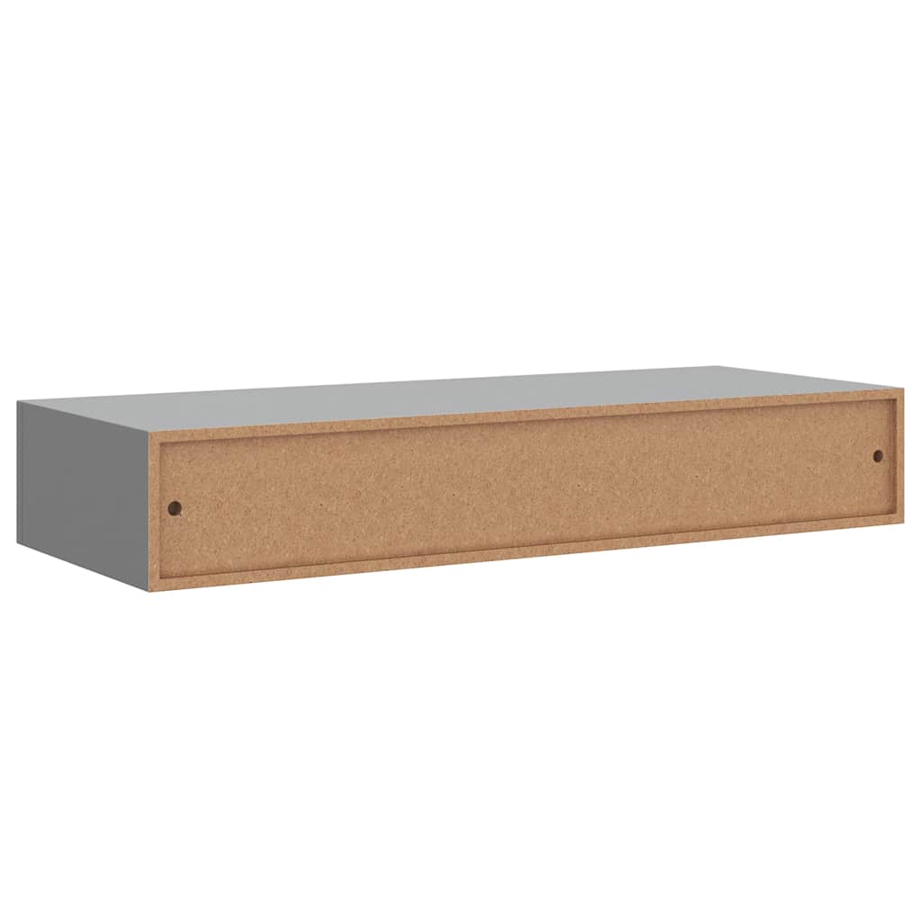 vidaXL Wandregal mit Schublade Grau 60x23,5x10 cm MDF