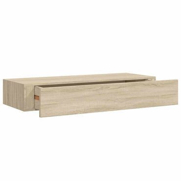 vidaXL Wandregal mit Schublade Eichen-Optik 60x23,5x10 cm MDF