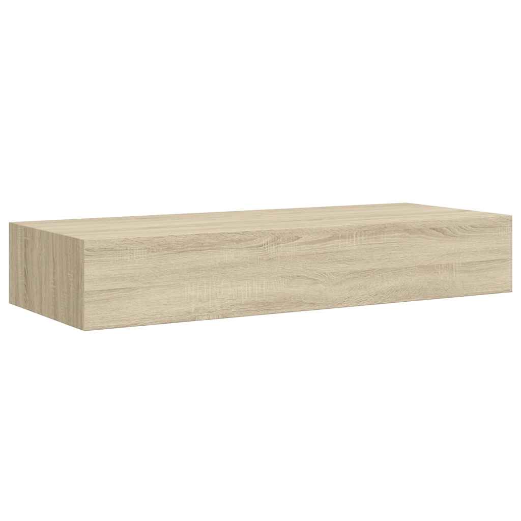vidaXL Wandregal mit Schublade Eichen-Optik 60x23,5x10 cm MDF