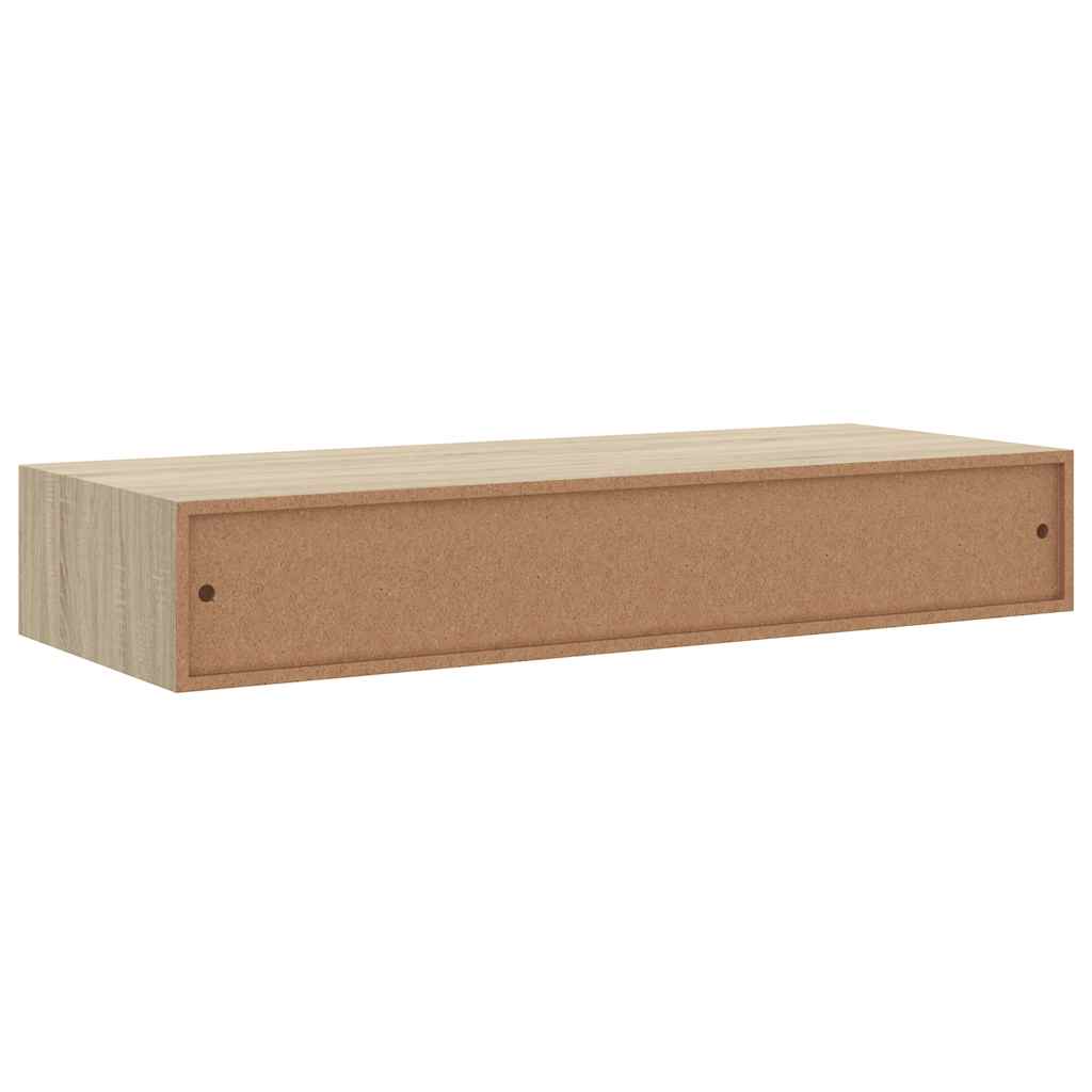 vidaXL Wandregal mit Schublade Eichen-Optik 60x23,5x10 cm MDF