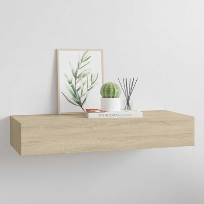 vidaXL Wandregal mit Schublade Eichen-Optik 60x23,5x10 cm MDF