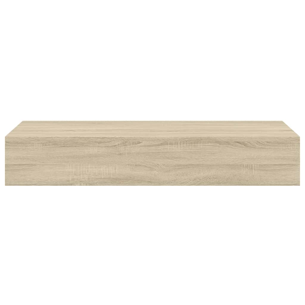 vidaXL Wandregale mit Schubladen 2 Stk. Eichen-Optik 60x23,5x10 cm MDF