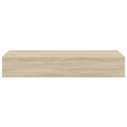 vidaXL Wandregale mit Schubladen 2 Stk. Eichen-Optik 60x23,5x10 cm MDF