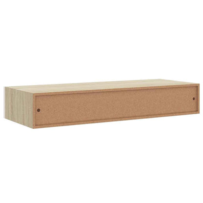 vidaXL Wandschubladenregale 2 Stk. Eiche und Weiß 60x23,5x10cm MDF