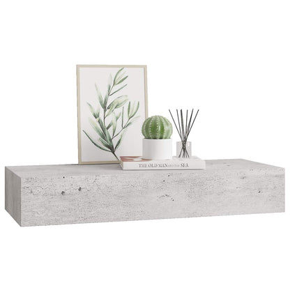 vidaXL Wandregal mit Schublade Betongrau 60x23,5x10 cm MDF