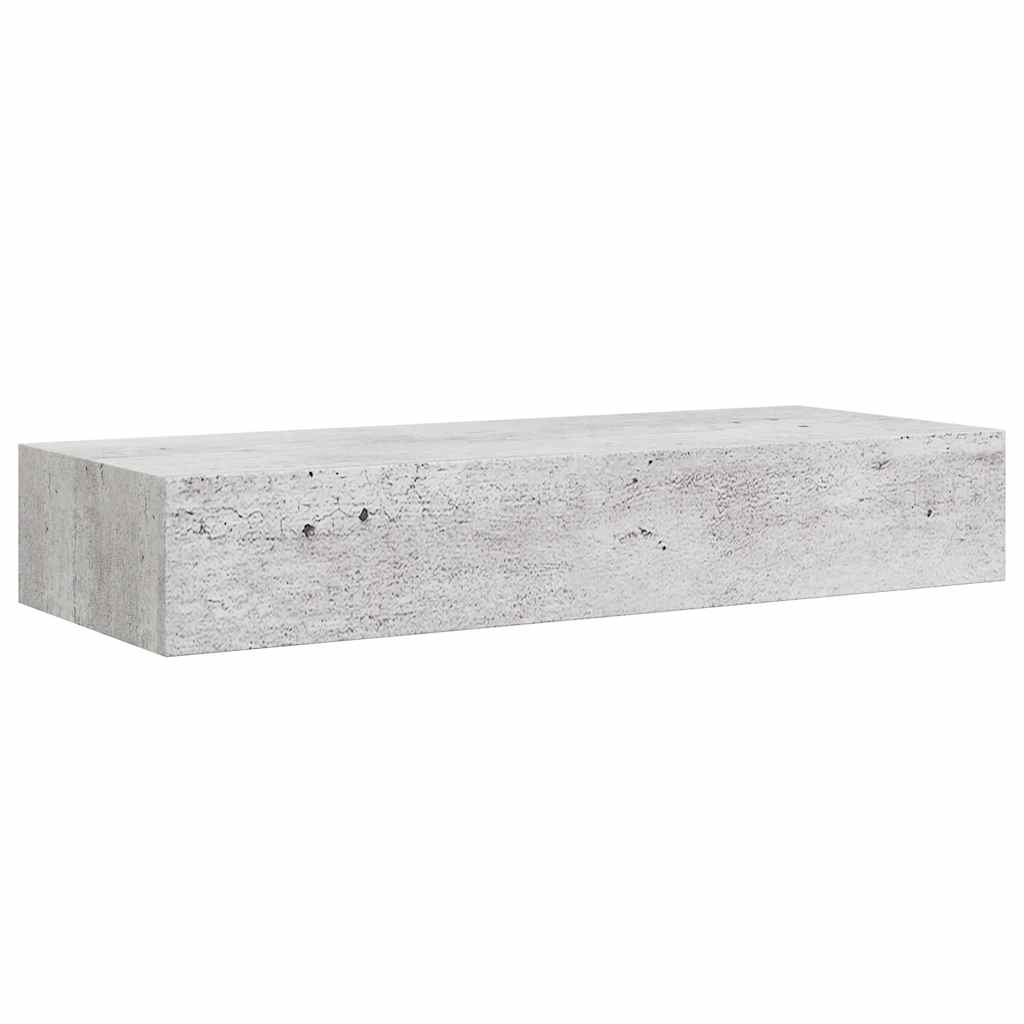 vidaXL Wandregale mit Schubladen 2 Stk. Betongrau 60x23,5x10 cm MDF