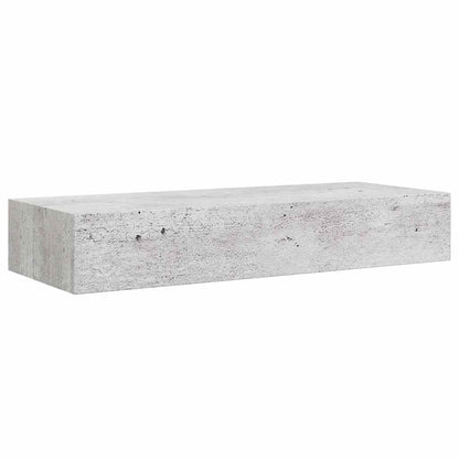 vidaXL Wandregale mit Schubladen 2 Stk. Betongrau 60x23,5x10 cm MDF