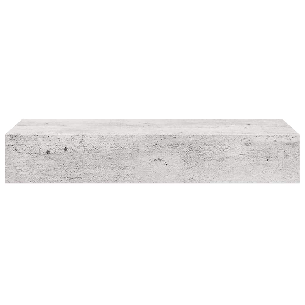 vidaXL Wandregale mit Schubladen 2 Stk. Betongrau 60x23,5x10 cm MDF