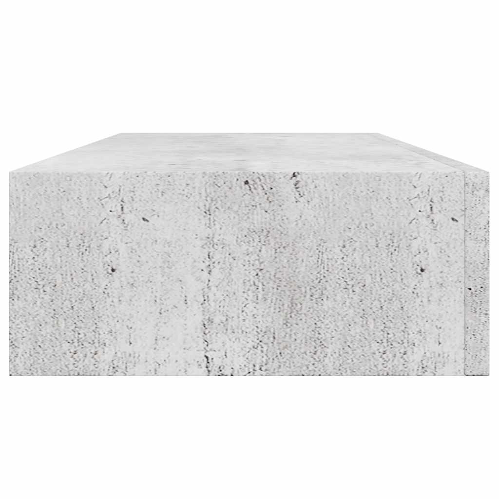 vidaXL Wandregale mit Schubladen 2 Stk. Betongrau 60x23,5x10 cm MDF