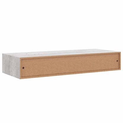 vidaXL Wandregale mit Schubladen 2 Stk. Betongrau 60x23,5x10 cm MDF
