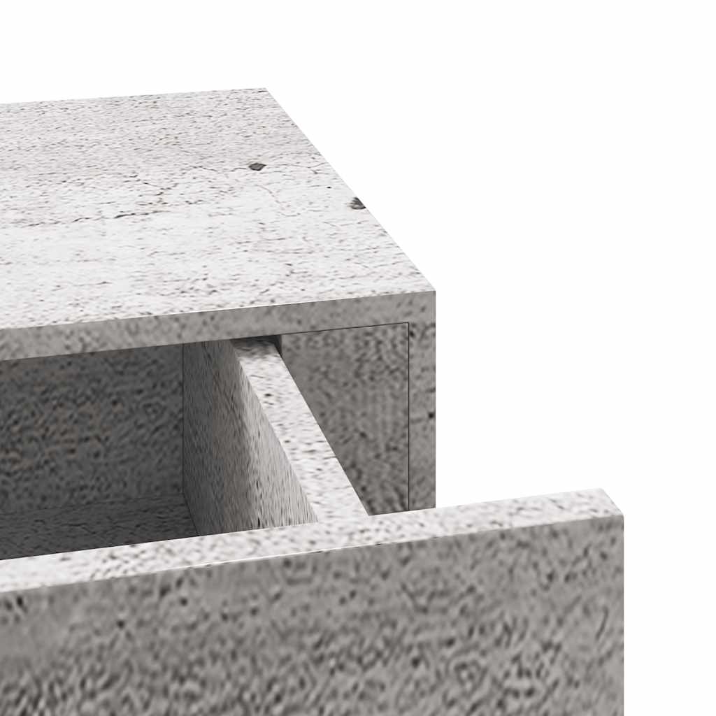vidaXL Wandregale mit Schubladen 2 Stk. Betongrau 60x23,5x10 cm MDF