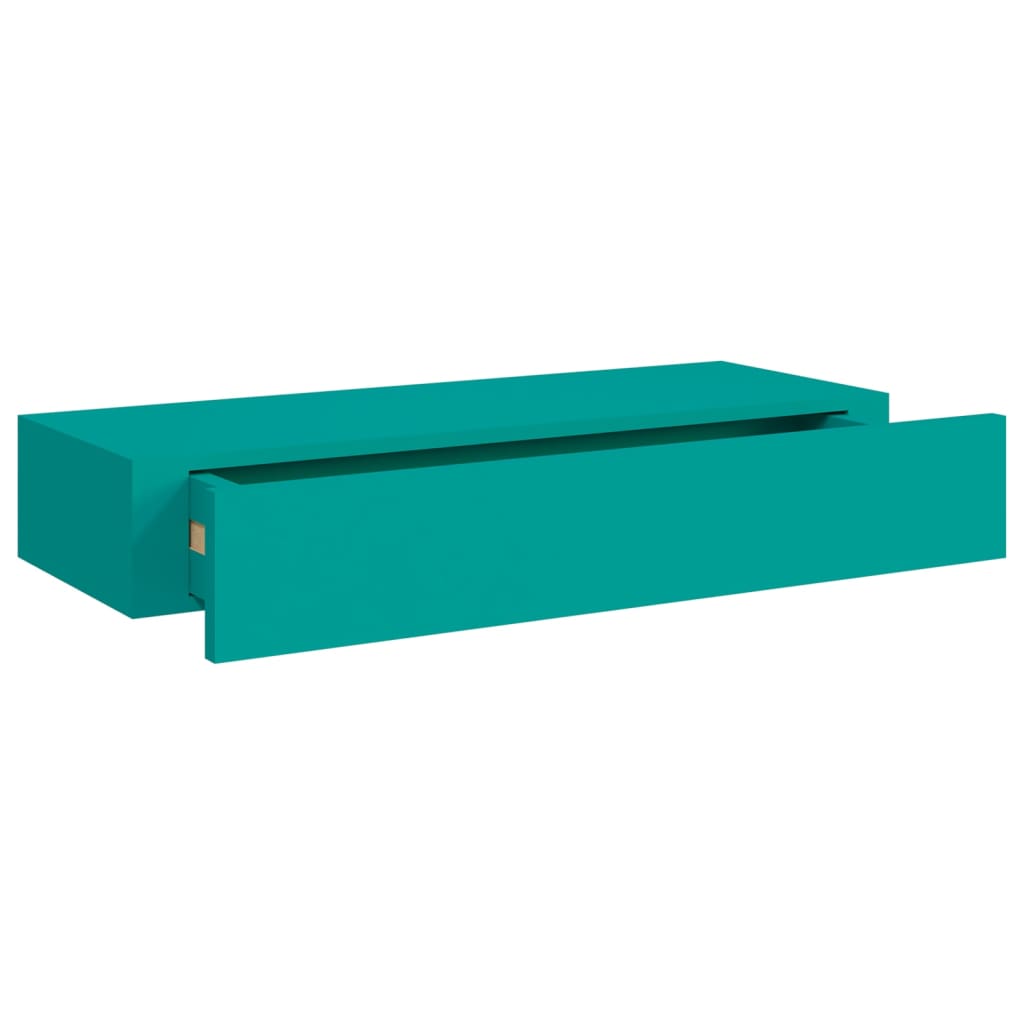 vidaXL Étagère murale à tiroirs Bleu 60x23,5x10 cm MDF