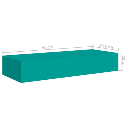 vidaXL Étagère murale à tiroirs Bleu 60x23,5x10 cm MDF