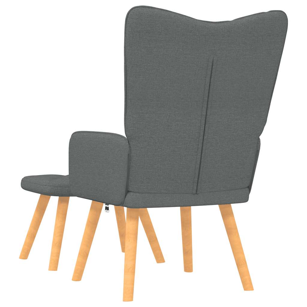 vidaXL Relaxsessel mit Hocker Dunkelgrau Stoff