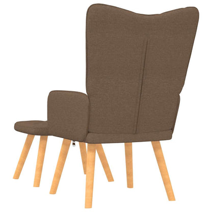 vidaXL Relaxsessel mit Hocker Braun Stoff