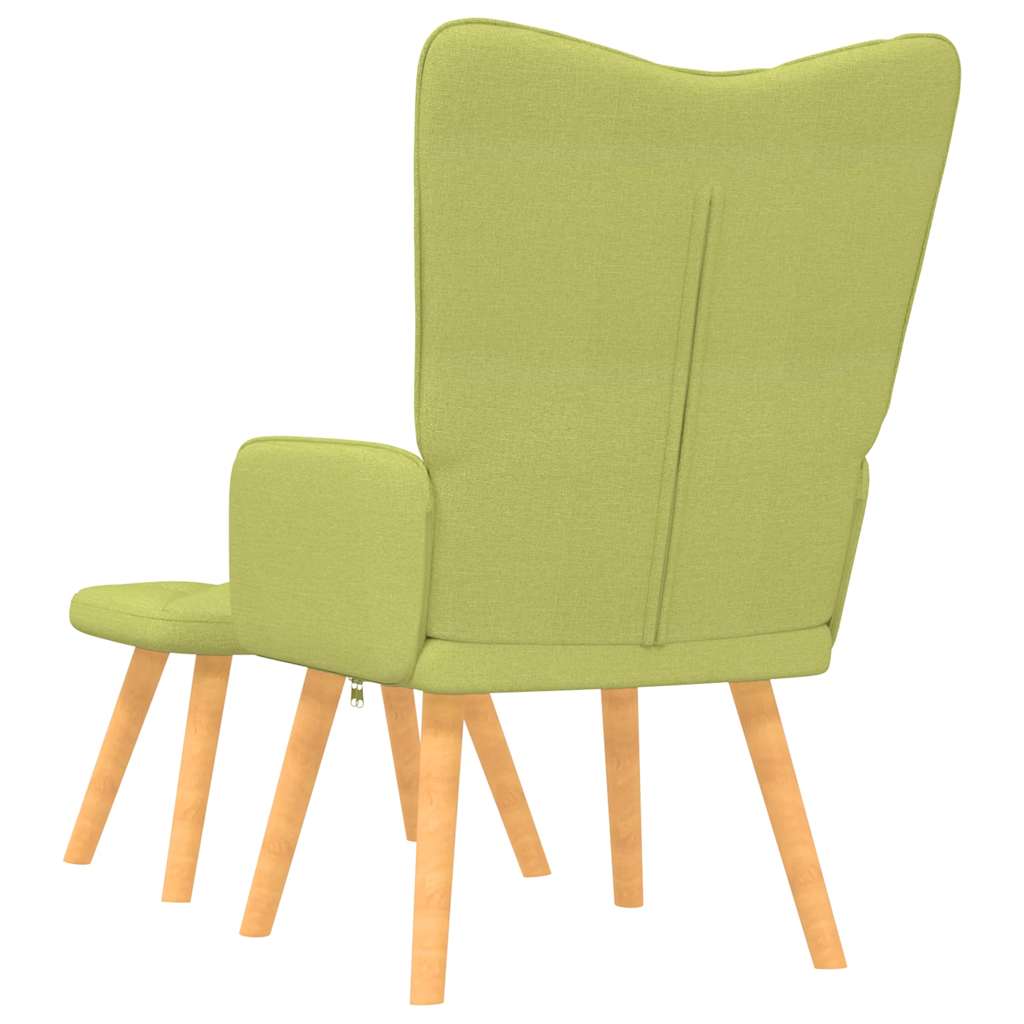 vidaXL Relaxsessel mit Hocker Grün Stoff