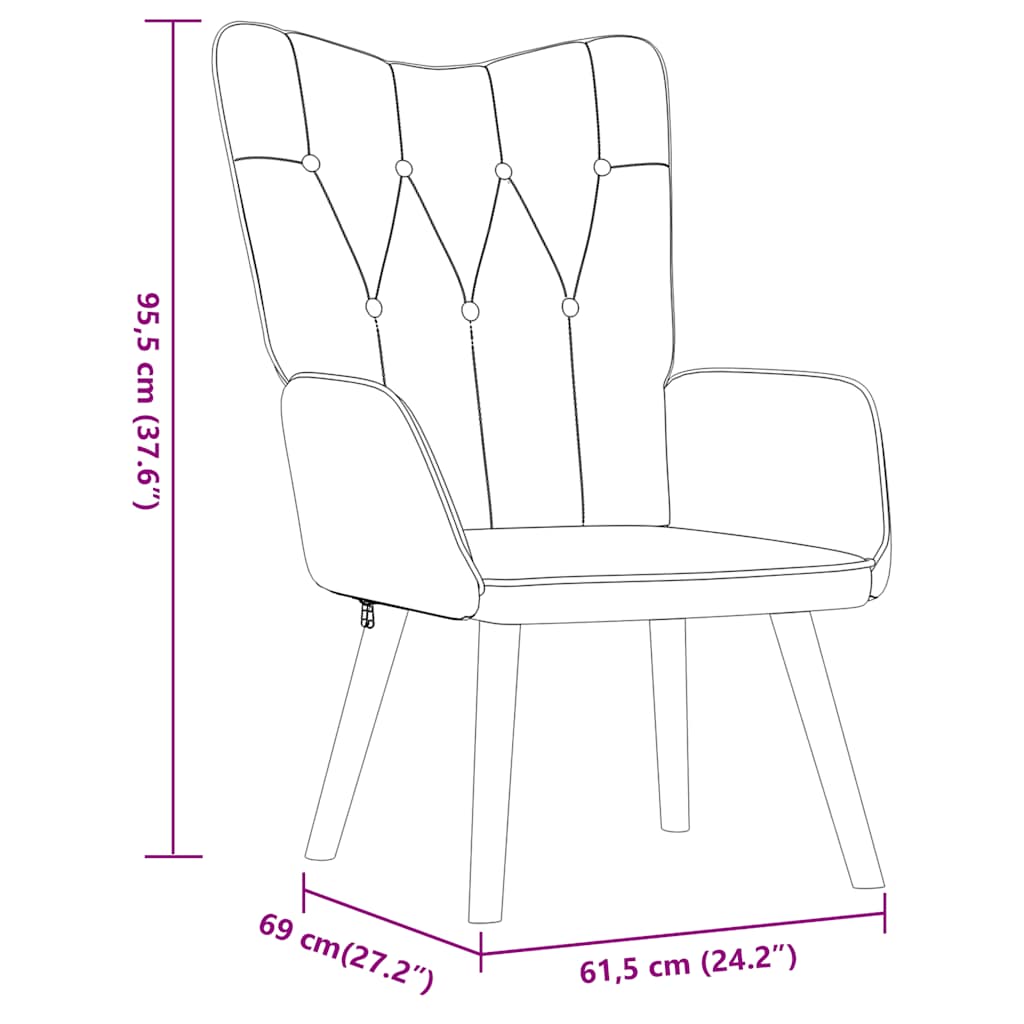 vidaXL Relaxsessel mit Hocker Grün Stoff