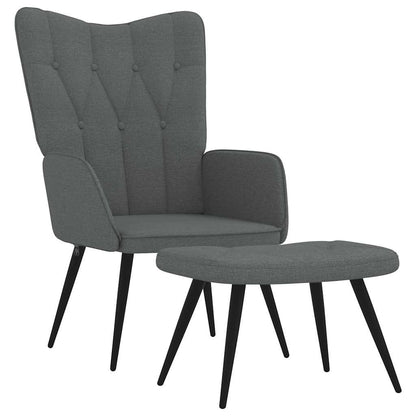 vidaXL Relaxsessel mit Hocker Dunkelgrau Stoff