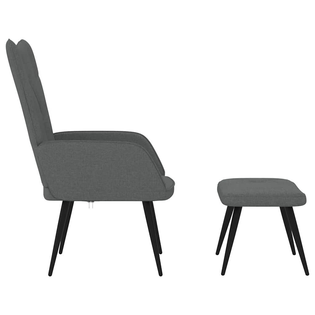 vidaXL Relaxsessel mit Hocker Dunkelgrau Stoff