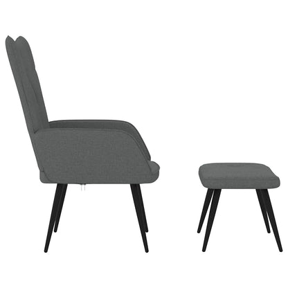 vidaXL Relaxsessel mit Hocker Dunkelgrau Stoff