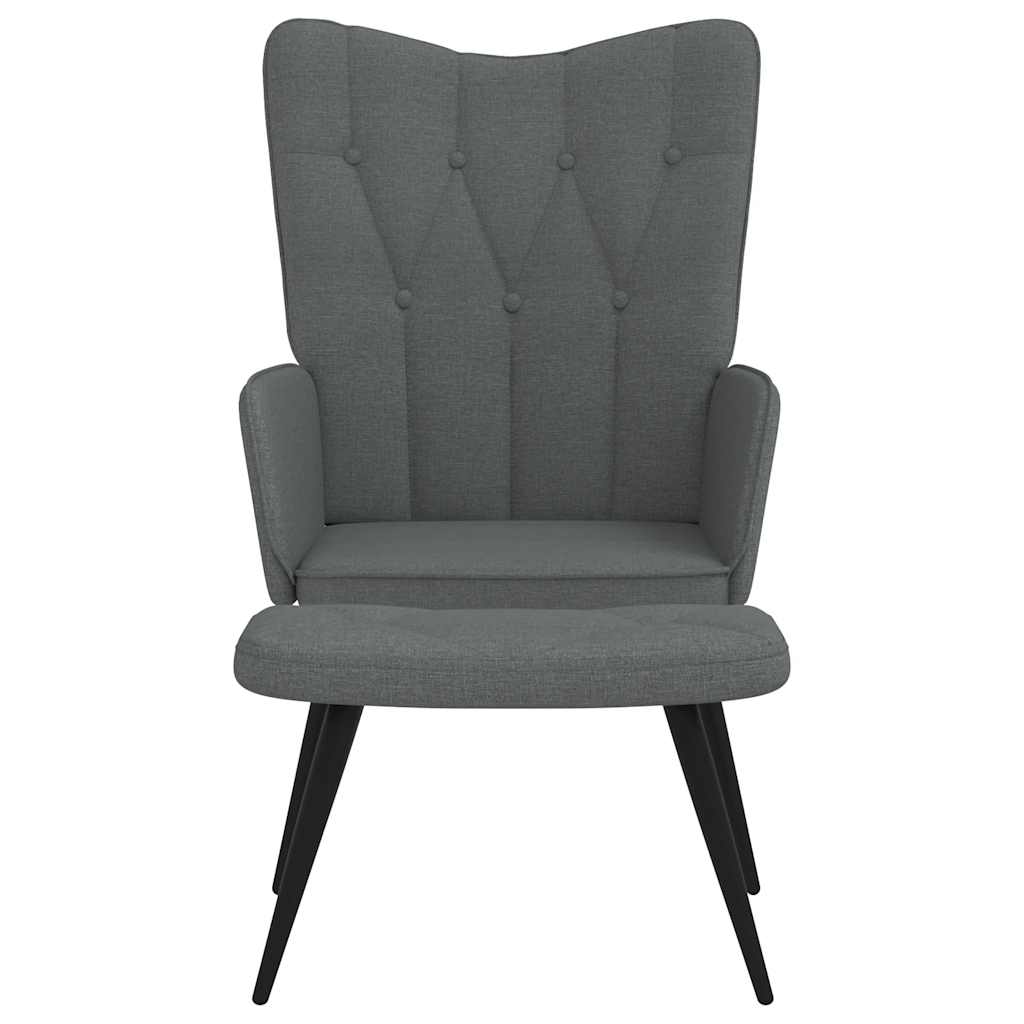 vidaXL Relaxsessel mit Hocker Dunkelgrau Stoff