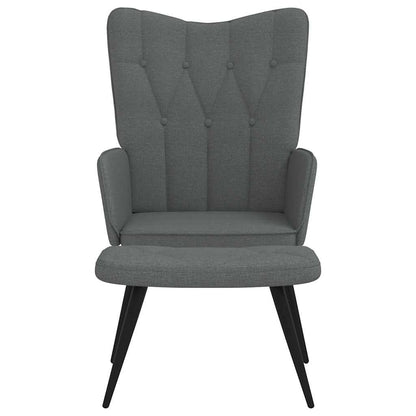 vidaXL Relaxsessel mit Hocker Dunkelgrau Stoff