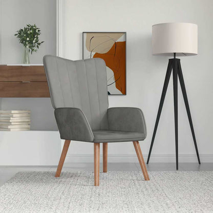 vidaXL Relaxsessel Hellgrau Samt