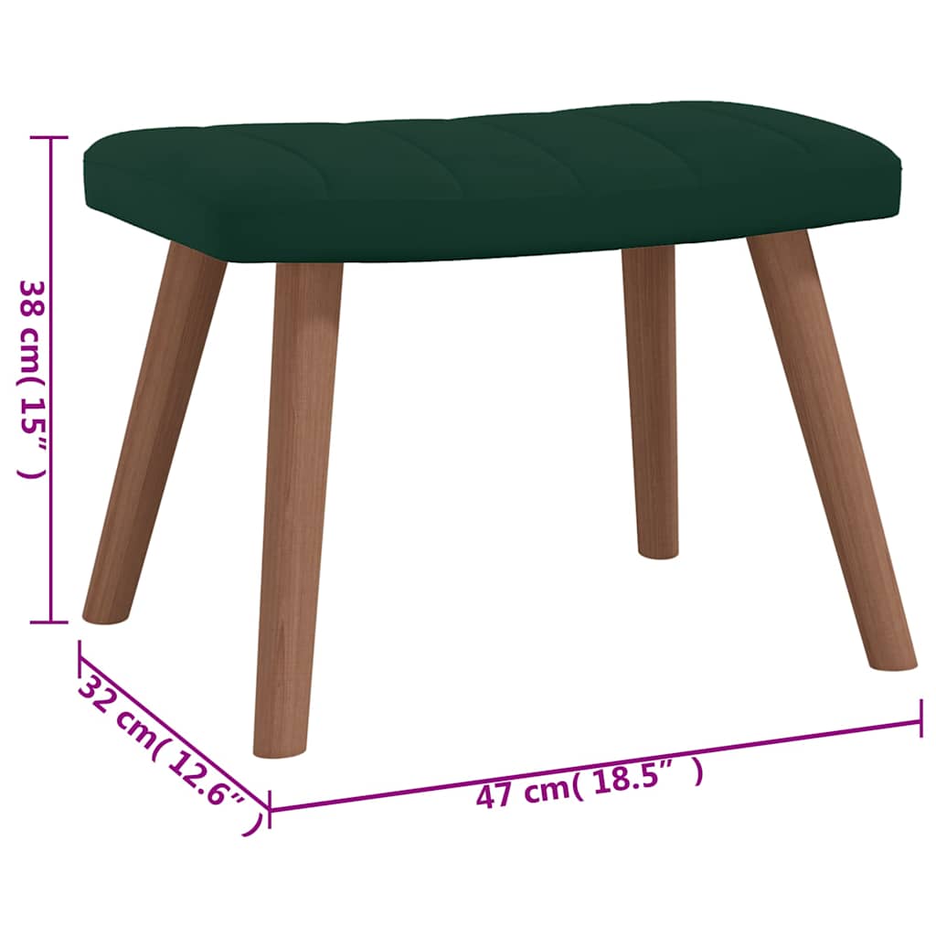 vidaXL Relaxsessel mit Hocker Dunkelgrün Samt