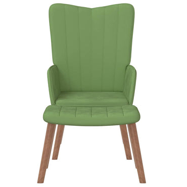 vidaXL Relaxsessel mit Hocker Hellgrün Samt