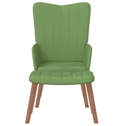 vidaXL Relaxsessel mit Hocker Hellgrün Samt