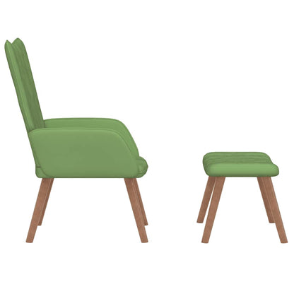 vidaXL Relaxsessel mit Hocker Hellgrün Samt