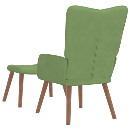 vidaXL Relaxsessel mit Hocker Hellgrün Samt