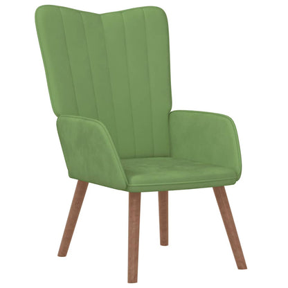 vidaXL Relaxsessel mit Hocker Hellgrün Samt