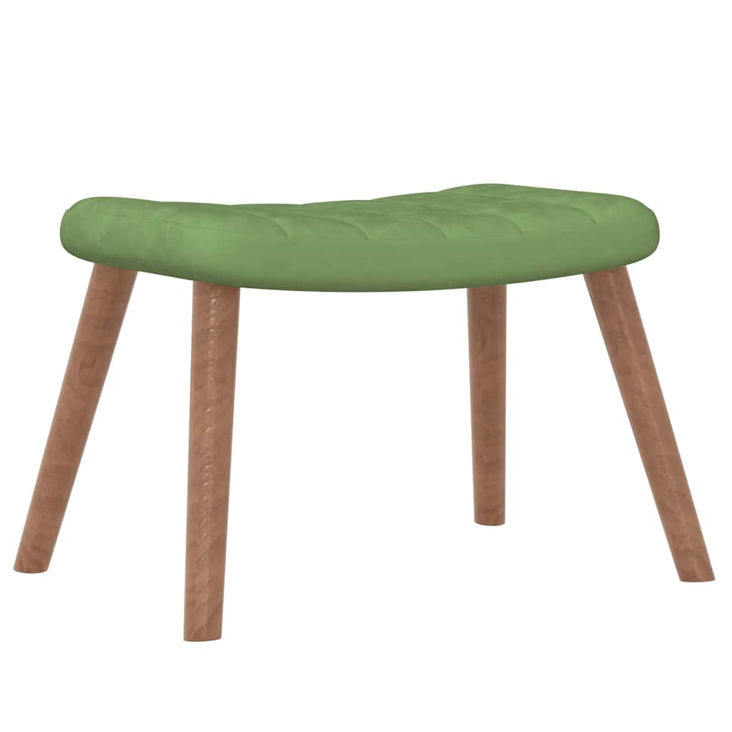 vidaXL Relaxsessel mit Hocker Hellgrün Samt