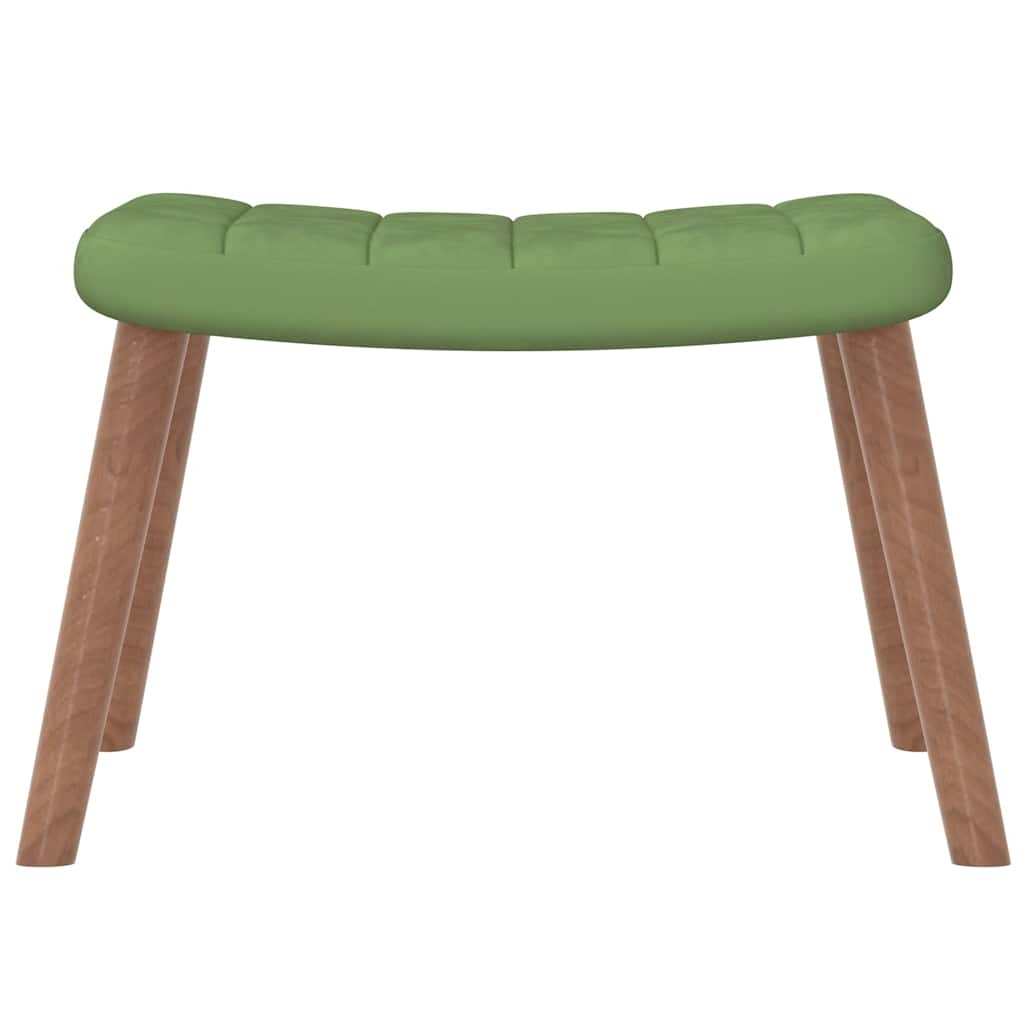 vidaXL Relaxsessel mit Hocker Hellgrün Samt