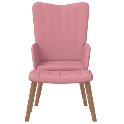 vidaXL Relaxsessel mit Hocker Rosa Samt