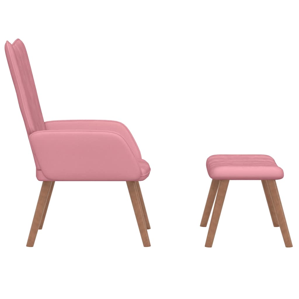 vidaXL Relaxsessel mit Hocker Rosa Samt