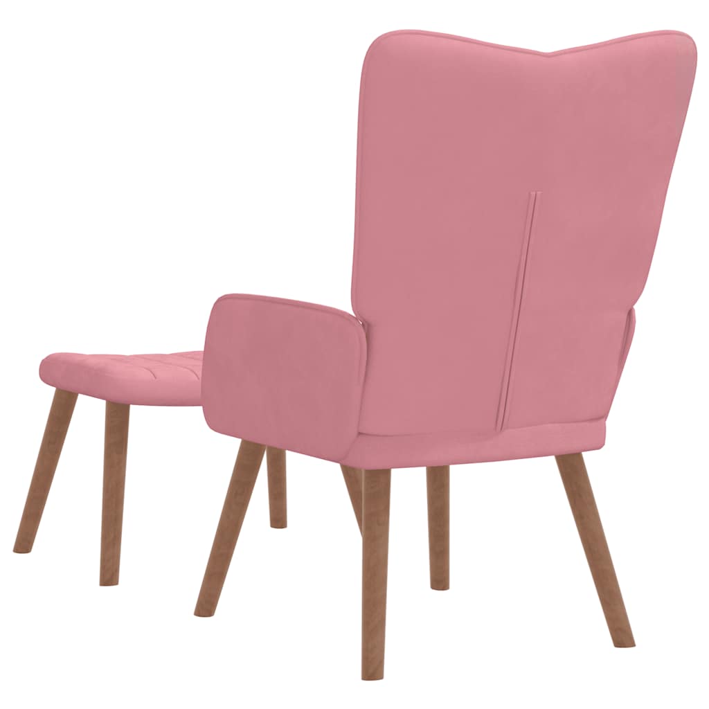 vidaXL Relaxsessel mit Hocker Rosa Samt