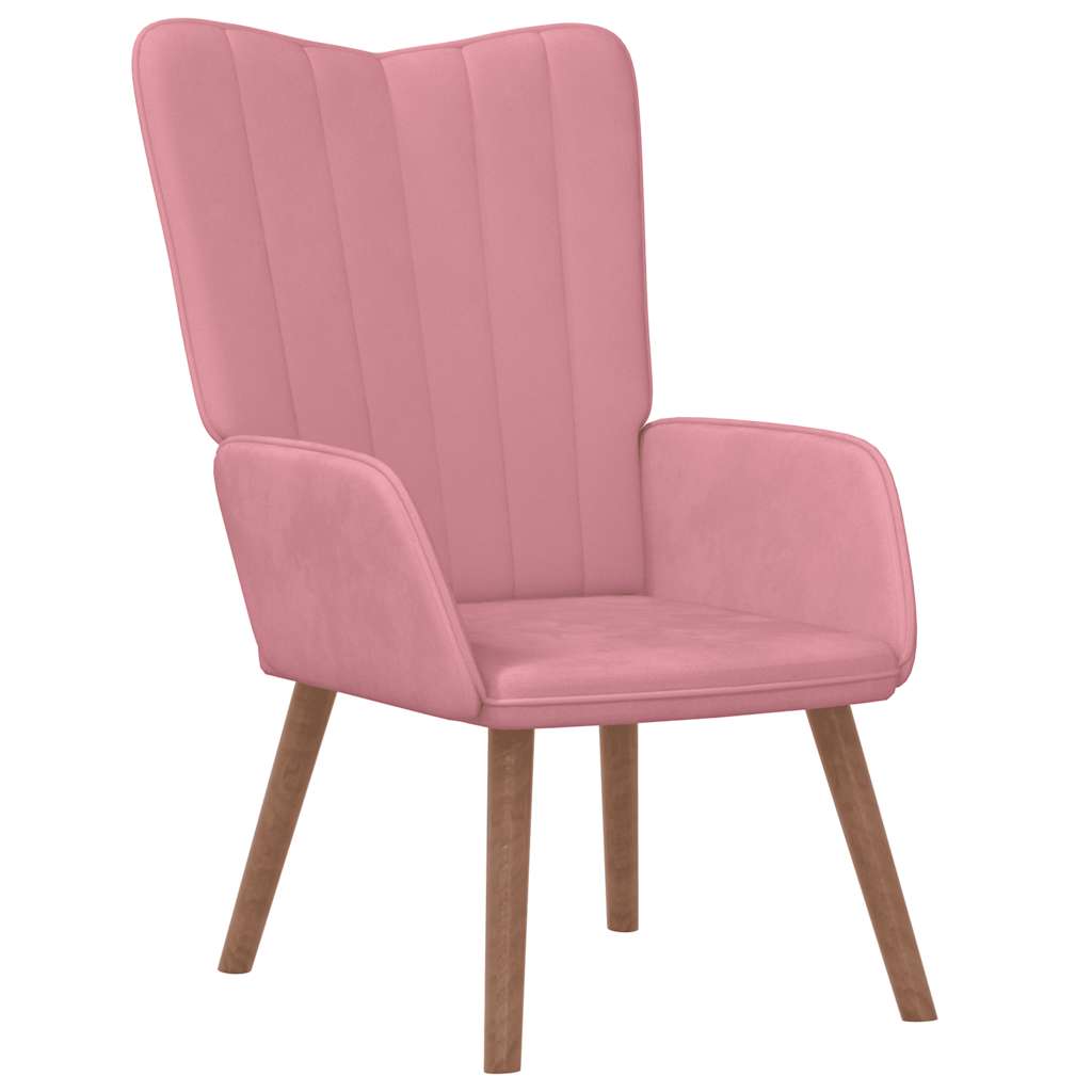 vidaXL Relaxsessel mit Hocker Rosa Samt