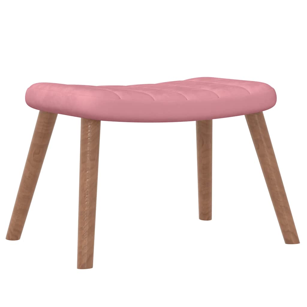 vidaXL Relaxsessel mit Hocker Rosa Samt