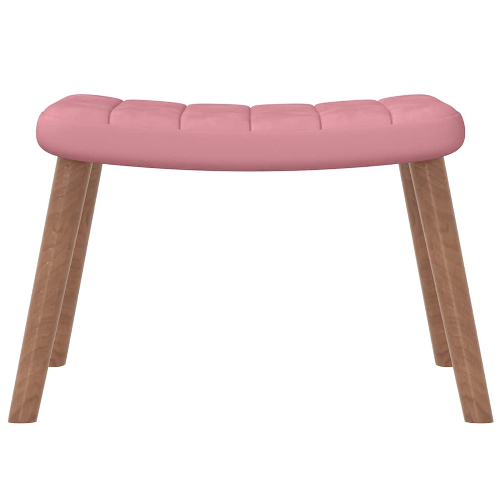 vidaXL Relaxsessel mit Hocker Rosa Samt