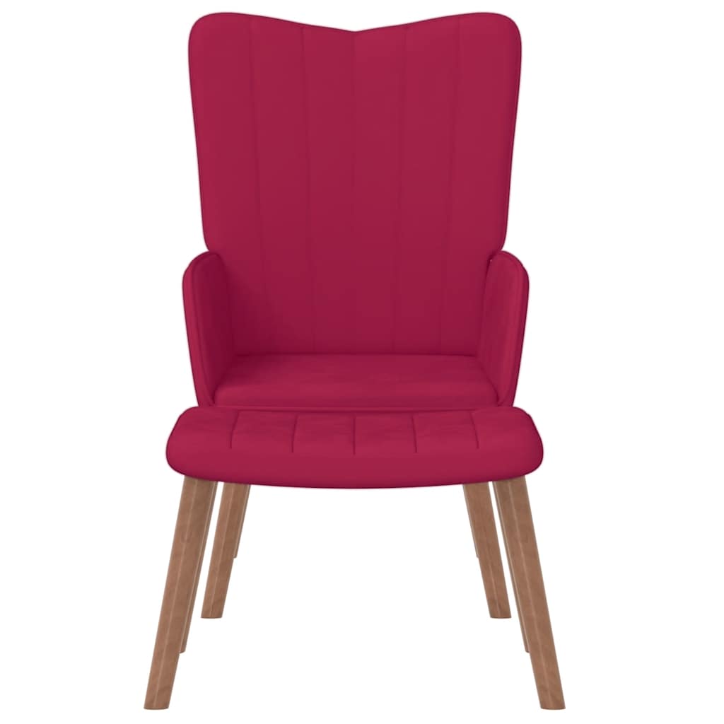 vidaXL Relaxsessel mit Hocker Weinrot Samt