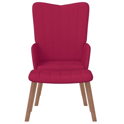 vidaXL Relaxsessel mit Hocker Weinrot Samt
