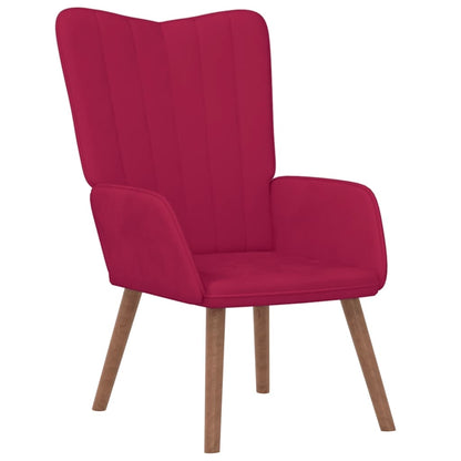 vidaXL Relaxsessel mit Hocker Weinrot Samt