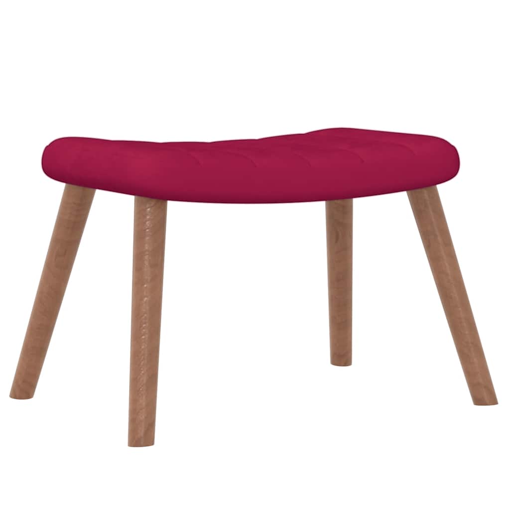 vidaXL Relaxsessel mit Hocker Weinrot Samt