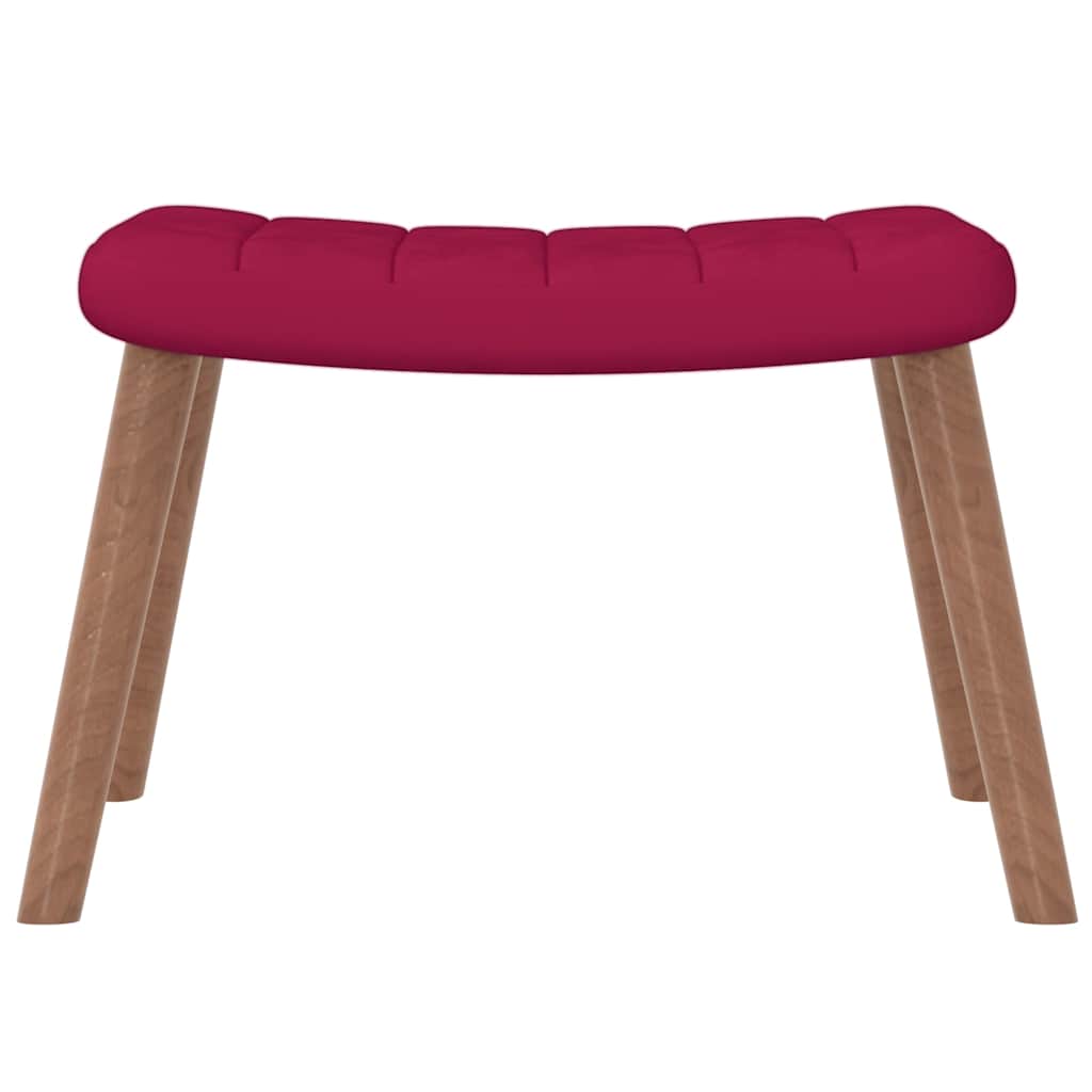 vidaXL Relaxsessel mit Hocker Weinrot Samt