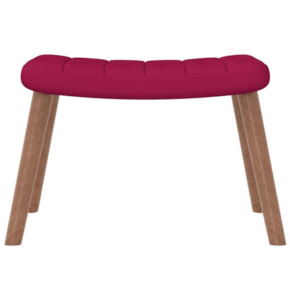 vidaXL Relaxsessel mit Hocker Weinrot Samt