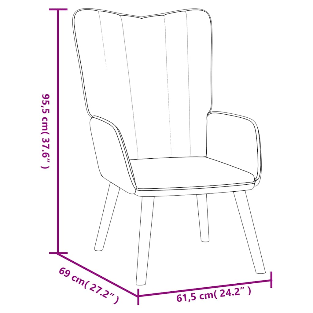 vidaXL Relaxsessel mit Hocker Schwarz Samt